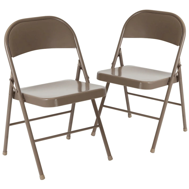 Chaise Pliante en Métal à Double Renfort, Lot de 2