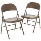 Chaise Pliante en Métal à Double Renfort, Lot de 2