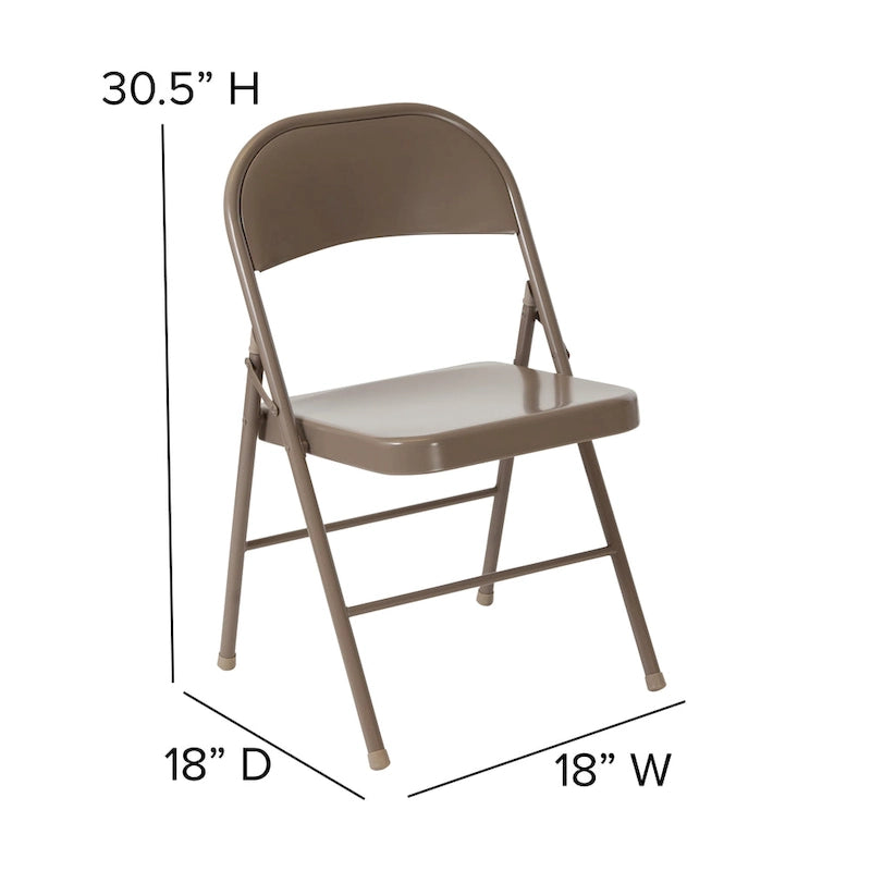Chaise Pliante en Métal à Double Renfort, Lot de 2