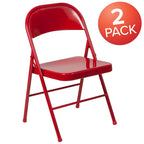 Chaise Pliante en Métal à Double Renfort, Lot de 2
