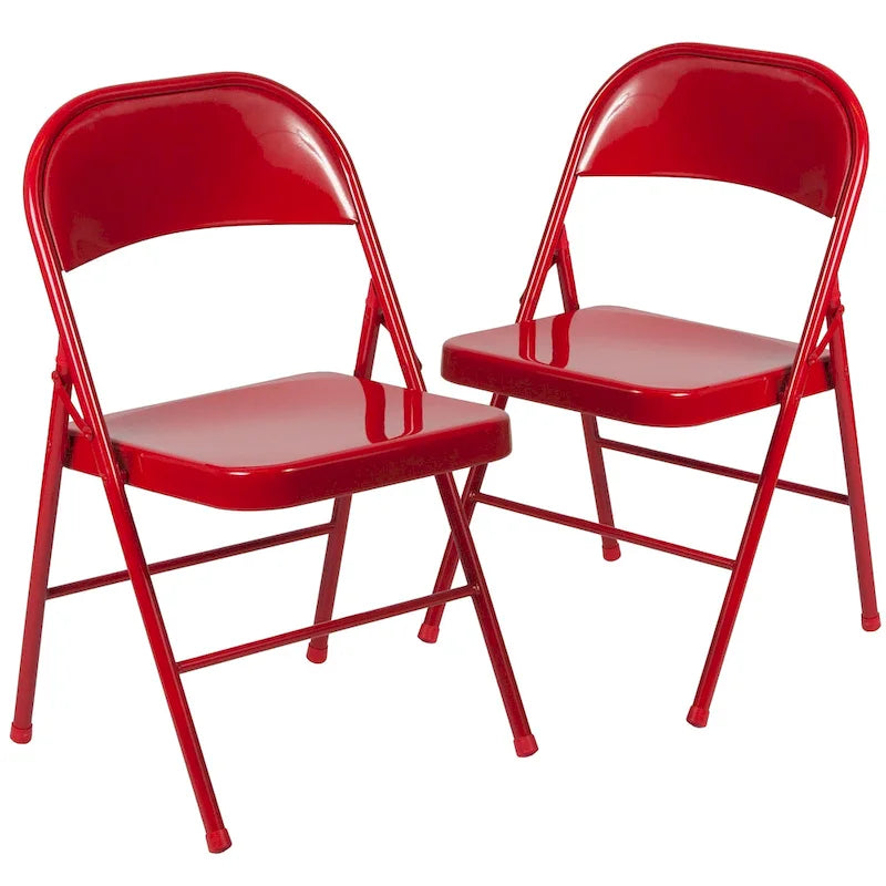 Chaise Pliante en Métal à Double Renfort, Lot de 2