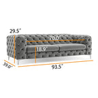 Canapé Chesterfield en velours touffeté Corvus Aosta