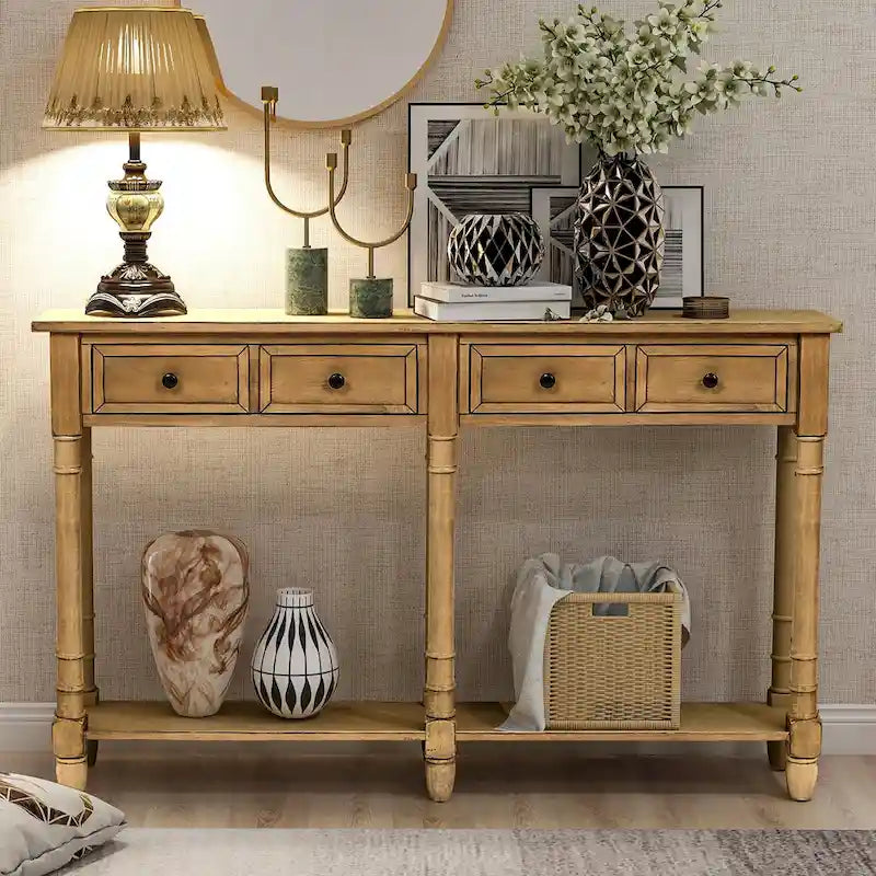 Console et étagère inférieure à 2 tiroirs Copper Grove Barregarrow
