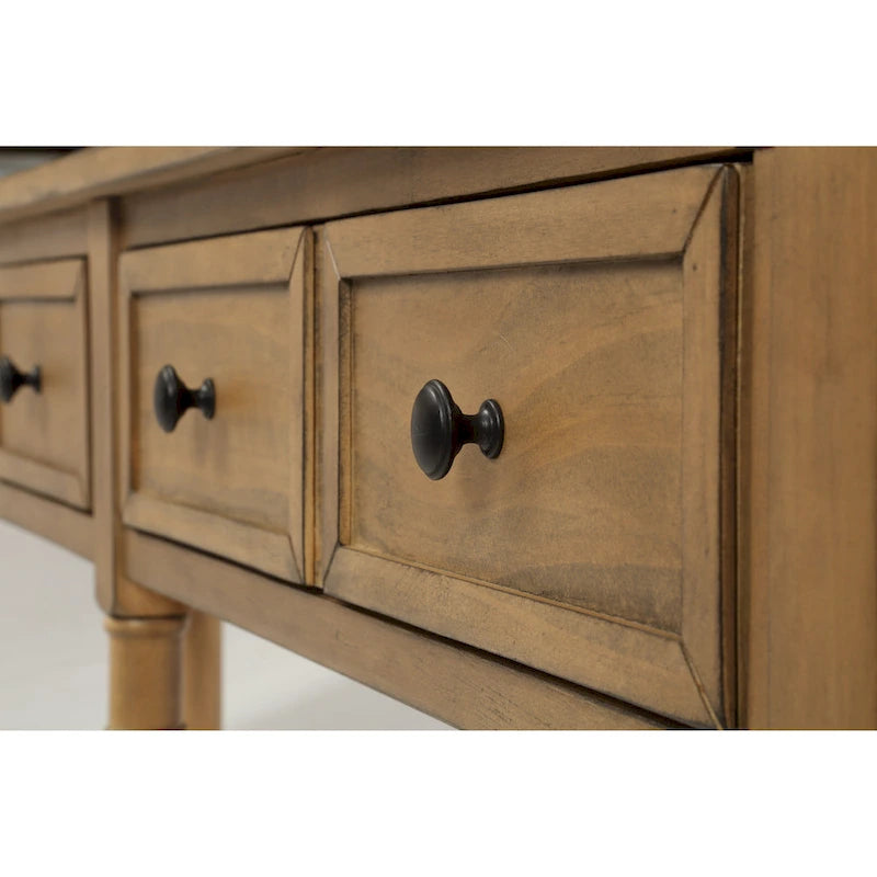 Console et étagère inférieure à 2 tiroirs Copper Grove Barregarrow