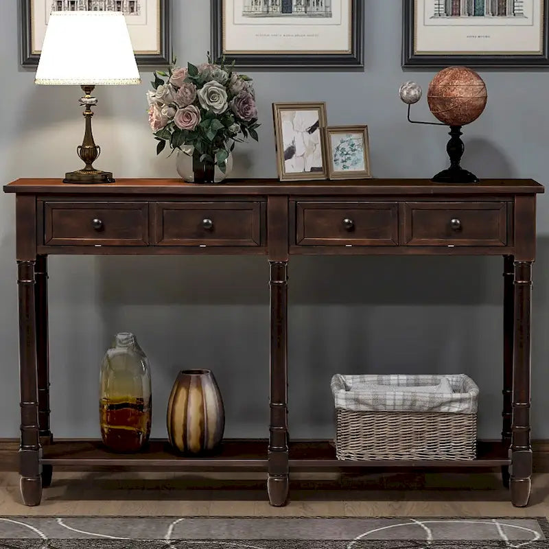 Console et étagère inférieure à 2 tiroirs Copper Grove Barregarrow