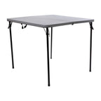 Table pliante carrée en plastique de 86,26 cm avec poignée de transport