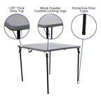 Table pliante carrée en plastique de 86,26 cm avec poignée de transport
