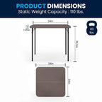 Table pliante carrée en plastique de 86,26 cm avec poignée de transport
