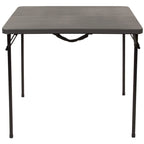 Table pliante carrée en plastique de 86,26 cm avec poignée de transport