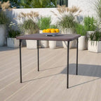 Table pliante carrée en plastique de 86,26 cm avec poignée de transport