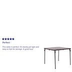 Table pliante carrée en plastique de 86,26 cm avec poignée de transport