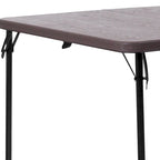 Table pliante carrée en plastique de 86,26 cm avec poignée de transport