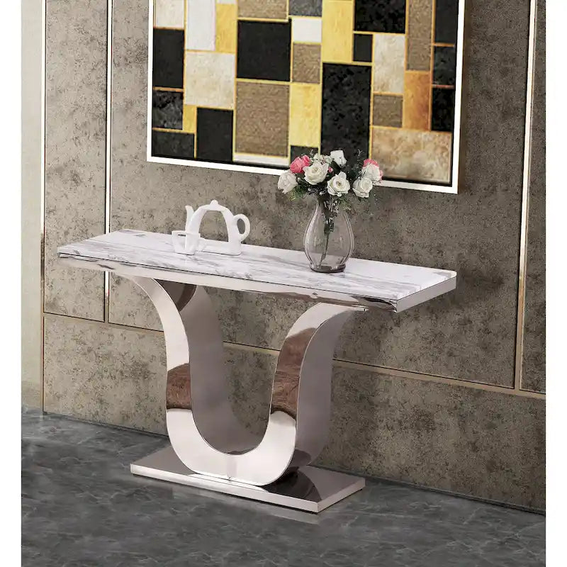 Best Quality Furniture Genuine White Marble Sofa Table