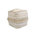 Pasargad Home Grand Canyon Cotton Pouf, Beige
