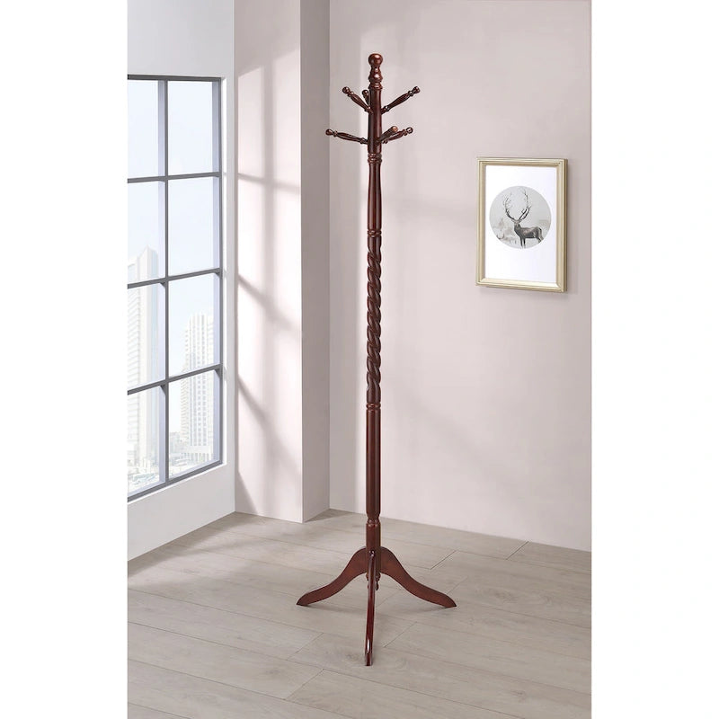 Porte-manteau Fletcher Merlot avec poteau torsadé