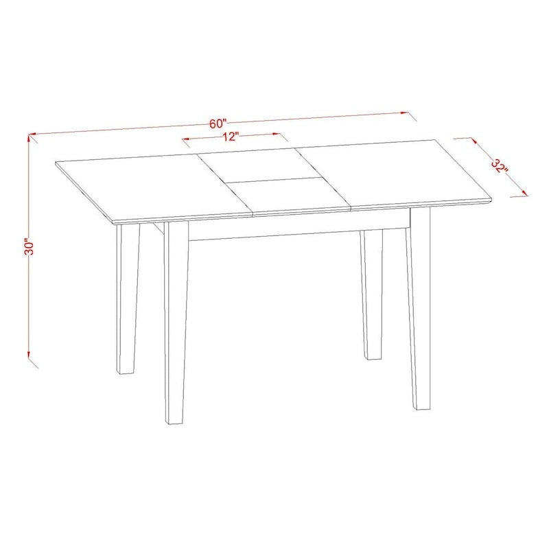 Ensemble de salle à manger 7 pièces East West Furniture - Une table de salle à manger rectangulaire et 6 chaises de cuisine, marron clair (options de siège)