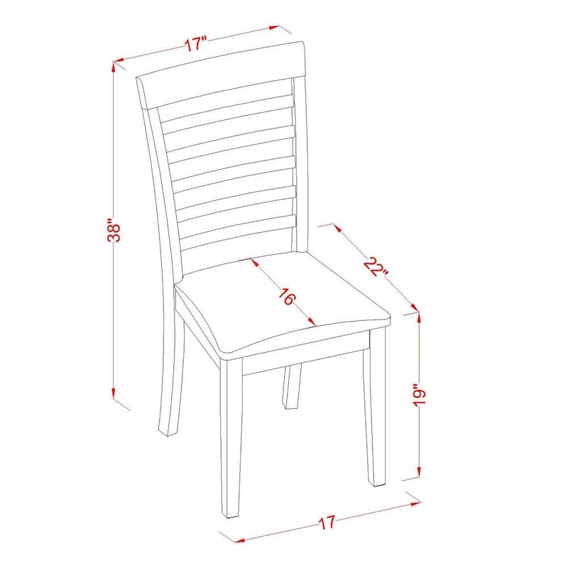 Ensemble de salle à manger 7 pièces East West Furniture - Une table de salle à manger rectangulaire et 6 chaises de cuisine, marron clair (options de siège)