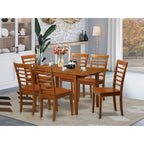 Ensemble de salle à manger 7 pièces East West Furniture - Une table de salle à manger rectangulaire et 6 chaises de cuisine, marron clair (options de siège)