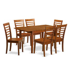 Ensemble de salle à manger 7 pièces East West Furniture - Une table de salle à manger rectangulaire et 6 chaises de cuisine, marron clair (options de siège)
