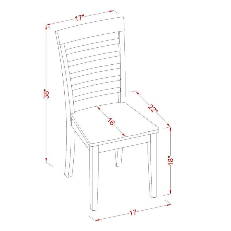 Ensemble de salle à manger 7 pièces East West Furniture - Une table de salle à manger rectangulaire et 6 chaises de cuisine, marron clair (options de siège)