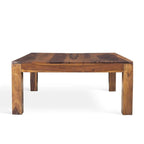 Table basse carrée basse cube faite à la main (Inde) - 15,75 x 35,5 x 35,5