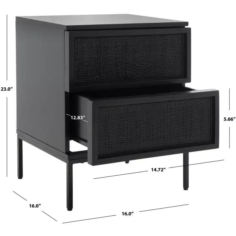 Zadie 2 Drawer Rattan Nightstand - NST5007 - Safavieh