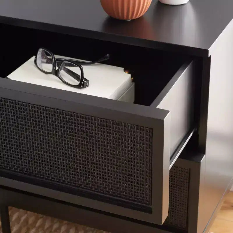 Zadie 2 Drawer Rattan Nightstand - NST5007 - Safavieh