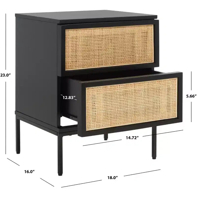 Zadie 2 Drawer Rattan Nightstand - NST5007 - Safavieh
