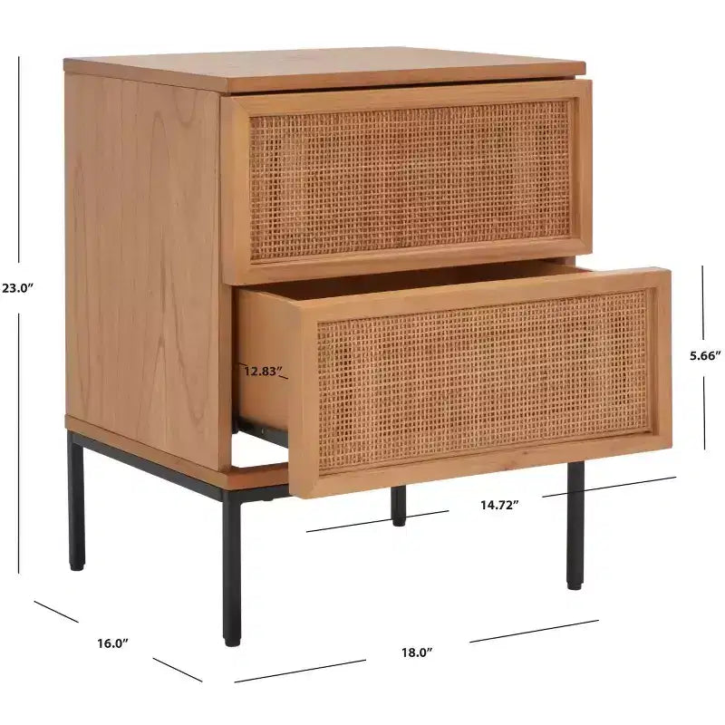 Zadie 2 Drawer Rattan Nightstand - NST5007 - Safavieh