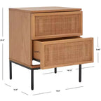 Zadie 2 Drawer Rattan Nightstand - NST5007 - Safavieh