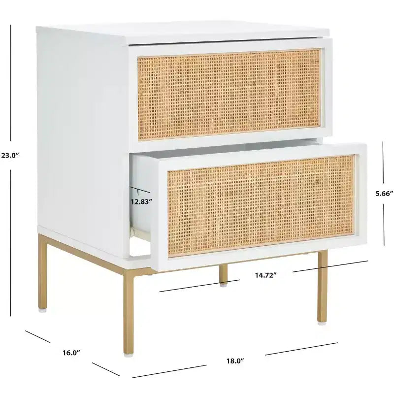 Zadie 2 Drawer Rattan Nightstand - NST5007 - Safavieh