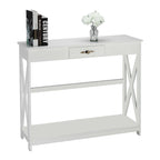 Console d'entrée avec tiroir et étagère, table console mince avec rangement pour couloir