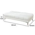 Modish Bonded Leather Ottoman In White