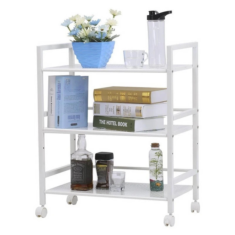 3-Tier Multi-function Rack Shelves Widen Rolling Kitchen Bathroom Storage Utility Cart