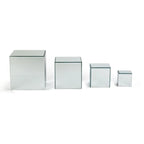 Square Glass Mirrored Riser Pedestals