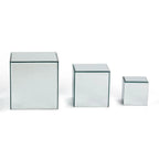 Square Glass Mirrored Riser Pedestals