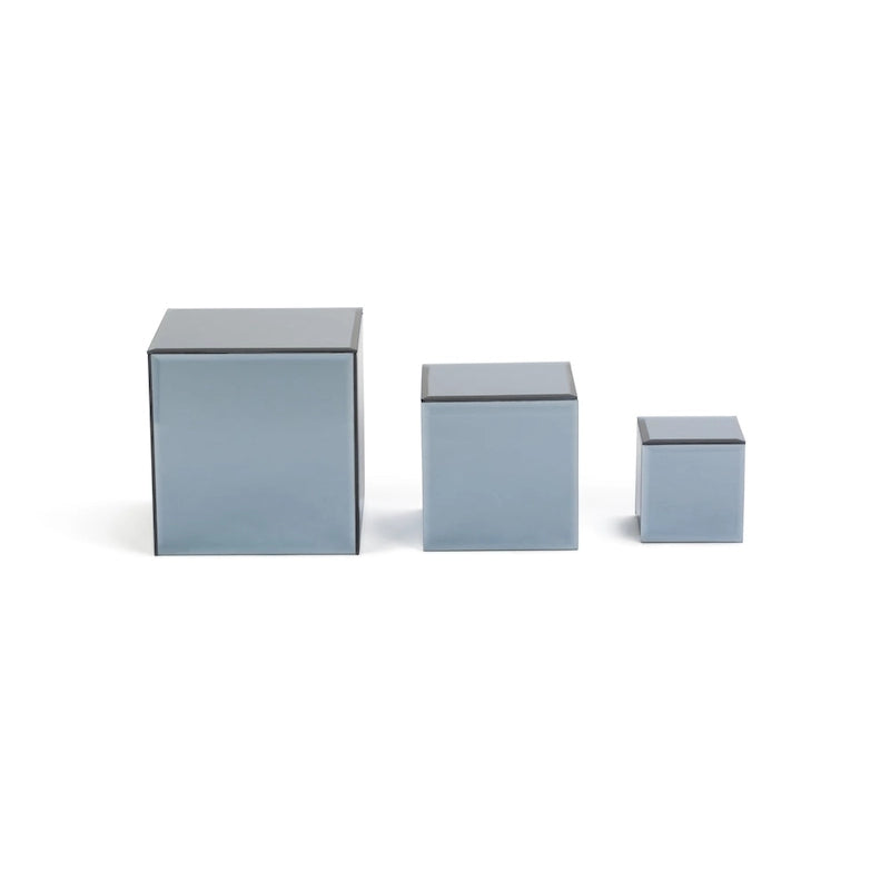 Square Glass Mirrored Riser Pedestals