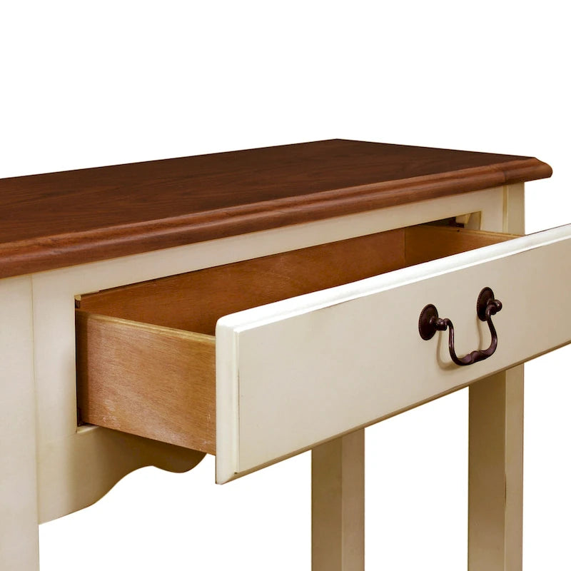 Console en bois blanc cassé Wave