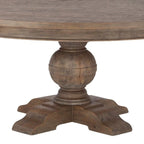 Table à manger ronde de 54 pouces en teck patiné gris Copper Grove Asperg