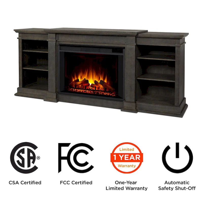 Eliot 81 Grand Antique Grey TV Stand Electric Fireplace by Real Flame