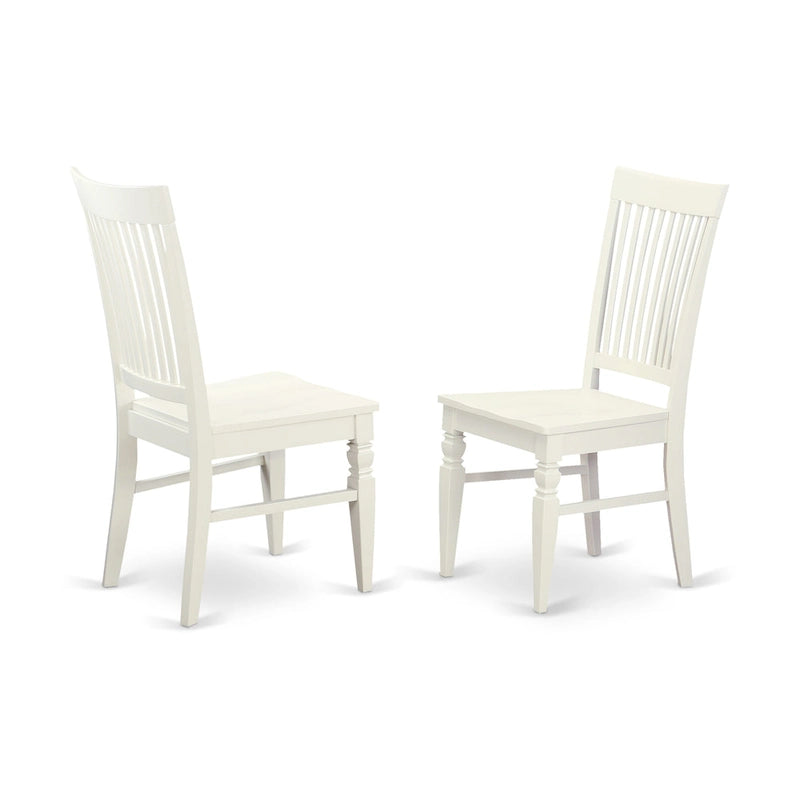 East West Furniture Dining Table Se- A Rectangle Dining Room Table and Wood Seat Chairs, Linen White (Pieces Options)