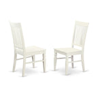 East West Furniture Dining Table Se- A Rectangle Dining Room Table and Wood Seat Chairs, Linen White (Pieces Options)