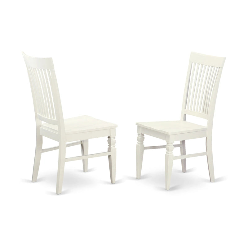 East West Furniture Dining Table Se- A Rectangle Dining Room Table and Wood Seat Chairs, Linen White (Pieces Options)