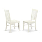 East West Furniture Dining Table Se- A Rectangle Dining Room Table and Wood Seat Chairs, Linen White (Pieces Options)