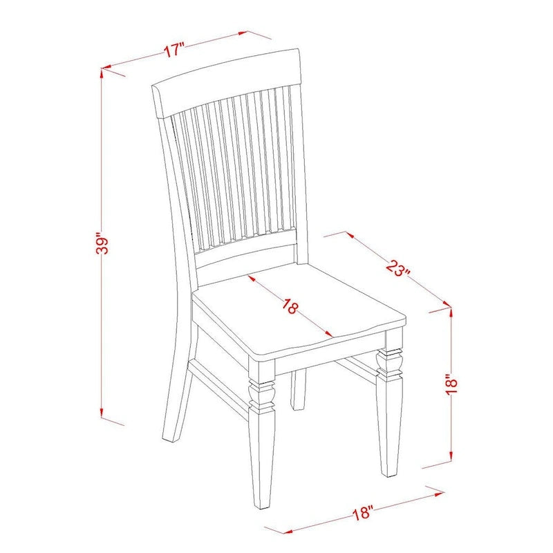 East West Furniture Dining Table Se- A Rectangle Dining Room Table and Wood Seat Chairs, Linen White (Pieces Options)