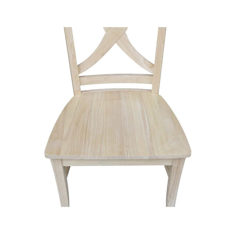 International Concepts Solid Wood Cosmo X-back Dining Chairs, Set of 2