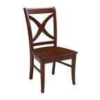 International Concepts Solid Wood Cosmo X-back Dining Chairs, Set of 2