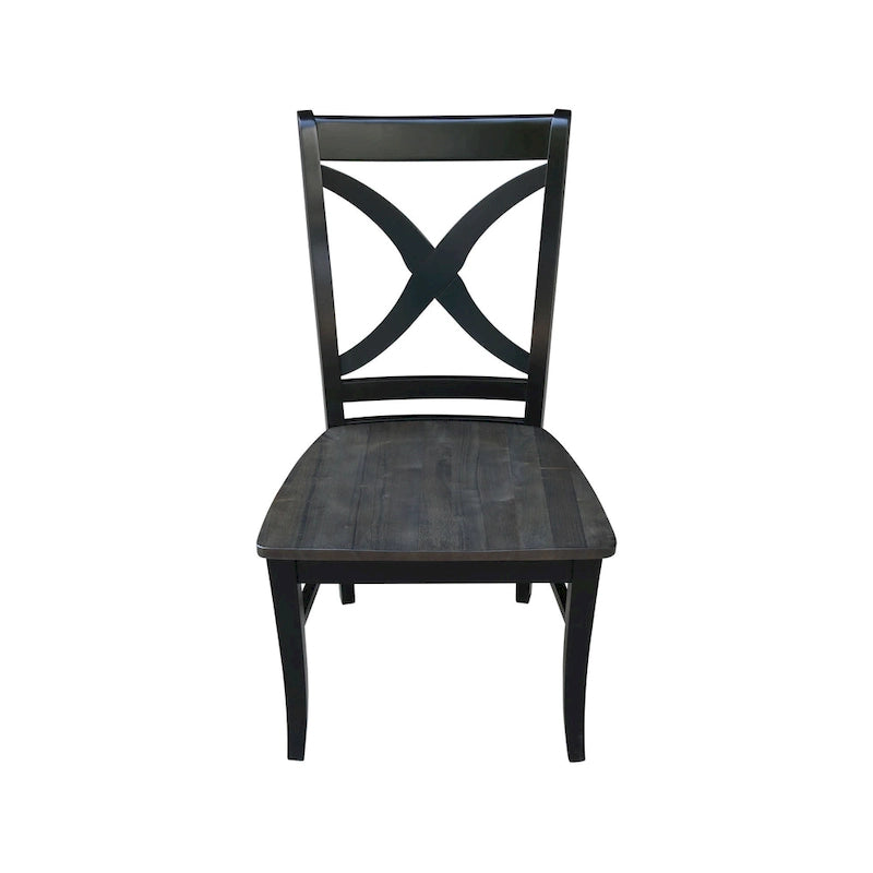 International Concepts Solid Wood Cosmo X-back Dining Chairs, Set of 2