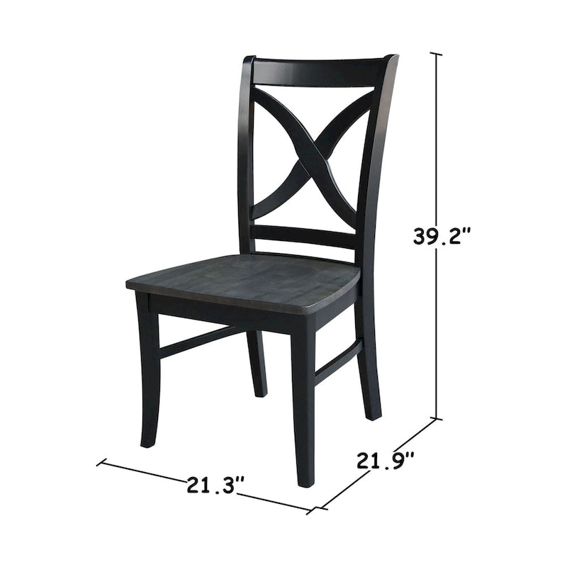 International Concepts Solid Wood Cosmo X-back Dining Chairs, Set of 2