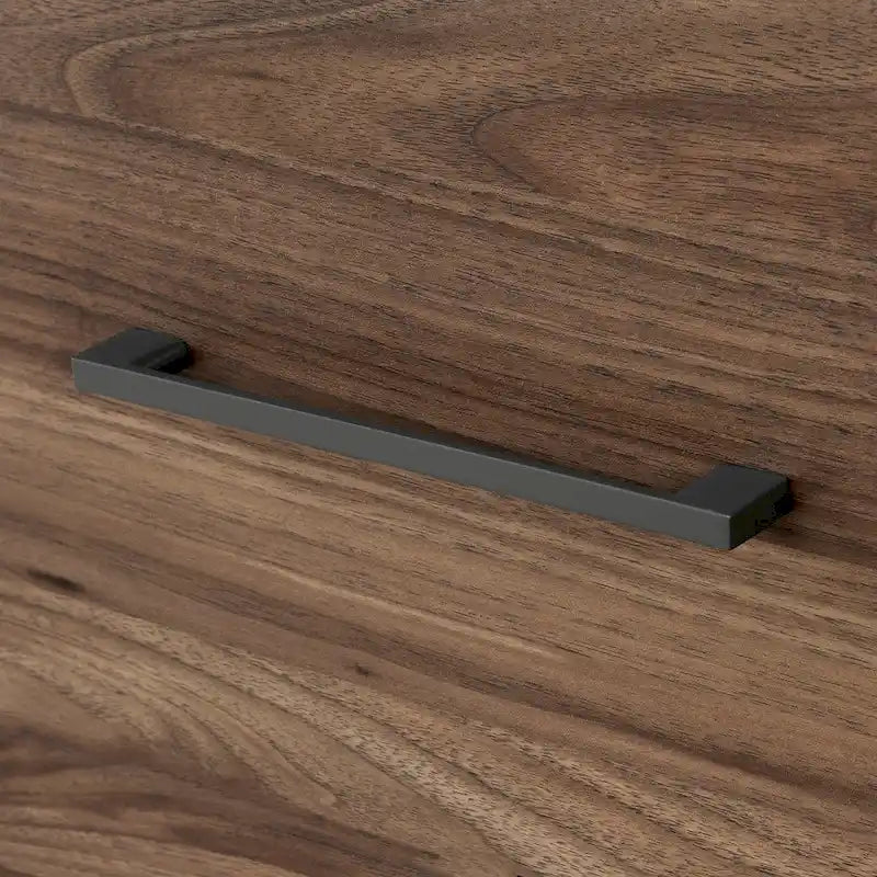 Table de chevet Olvyn à 2 tiroirs en noyer naturel et charbon de bois